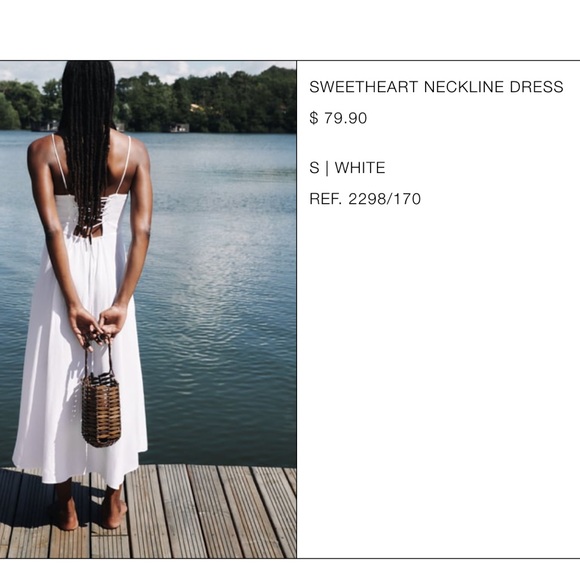 Zara White Maxi/Midi Summer Dress - Picture 7 of 8